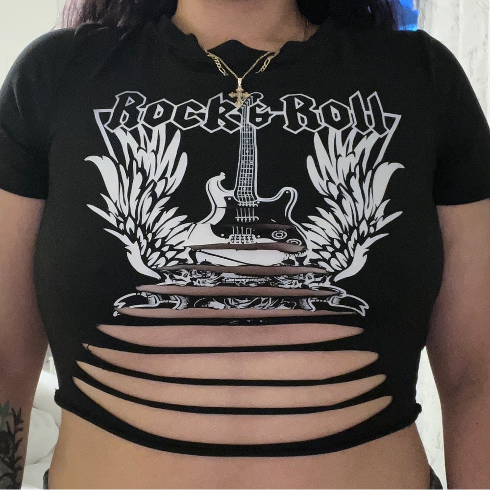 Cute Cut Rock & Roll Crop Top.